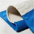 Safavieh Montauk 4' Round Hand Woven Cotton Rug in Blue and Ivory