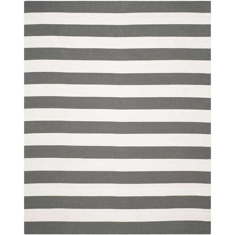 Safavieh Montauk 10' X 14' Hand Woven Cotton Rug in Gray and Ivory