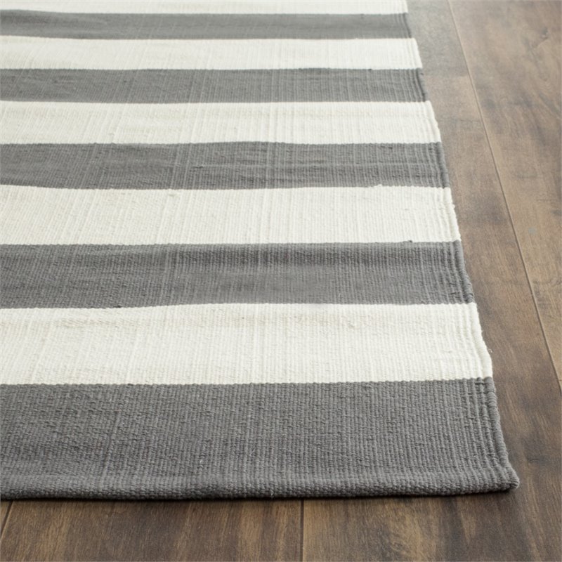 Safavieh Montauk 12' X 15' Hand Woven Cotton Rug in Gray and Ivory