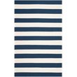 Safavieh Montauk 10' X 14' Hand Woven Cotton Rug in Navy and Ivory