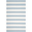 Safavieh Montauk 4' X 6' Hand Woven Cotton Rug in Sky Blue and Ivory