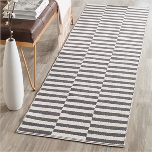 Safavieh Montauk 2'6&quot X 4' Hand Woven Cotton Rug in Ivory and Gray