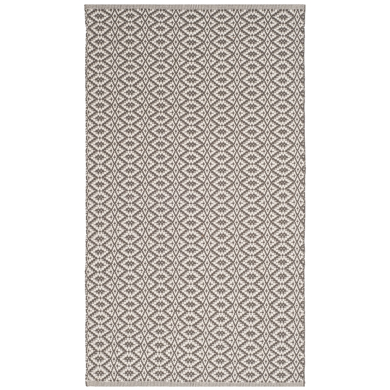Safavieh Montauk 2' X 5' Hand Woven Cotton Pile Rug in Ivory and Gray