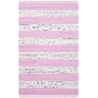 Safavieh Montauk 4' X 6' Hand Woven Cotton Rug in Ivory and Light Pink