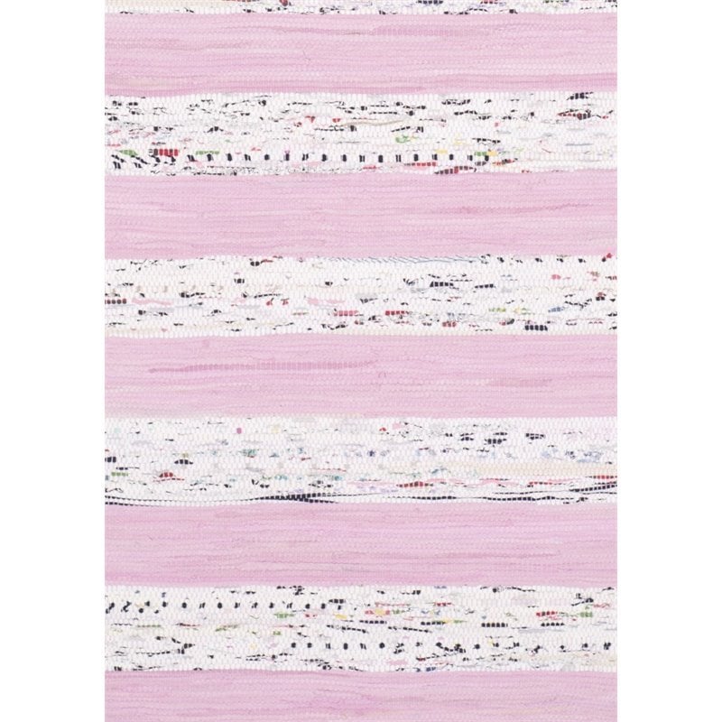 Safavieh Montauk 4' X 6' Hand Woven Cotton Rug in Ivory and Light Pink