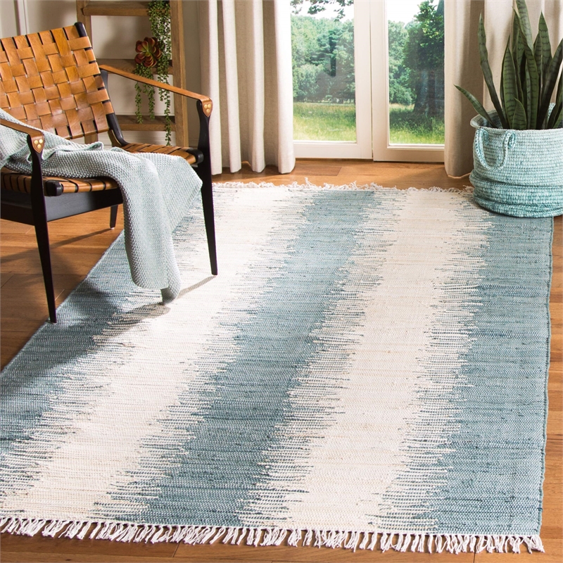 Safavieh Montauk 10' X 14' Hand Woven Cotton Pile Rug in Blue