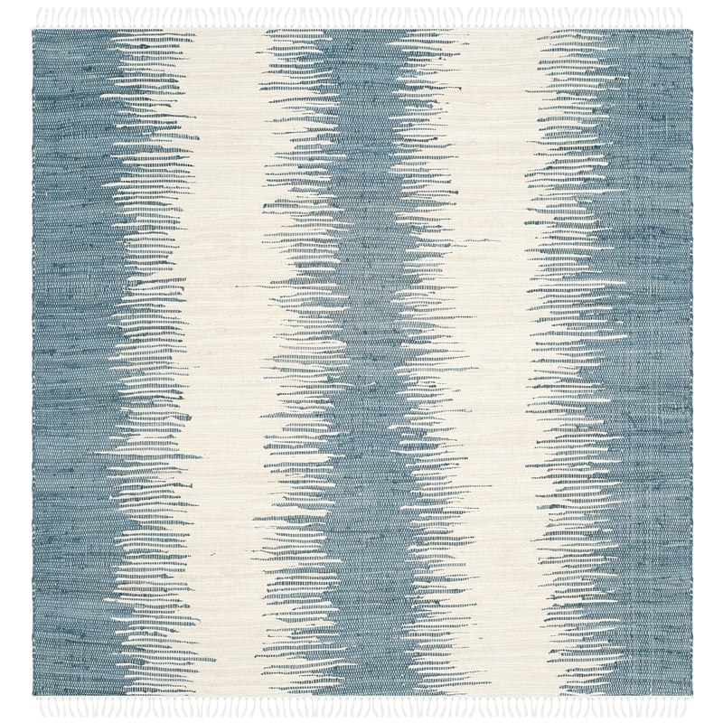 Safavieh Montauk 4' Square Hand Woven Cotton Pile Rug in Blue