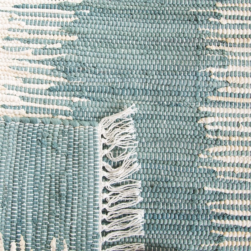 Safavieh Montauk 4' Square Hand Woven Cotton Pile Rug in Blue