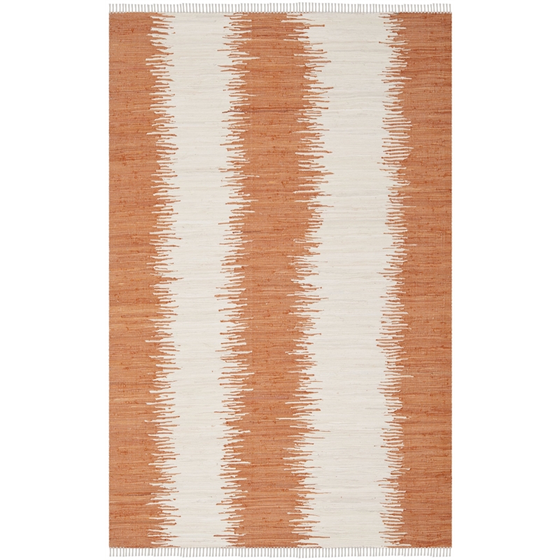 Safavieh Montauk 5' X 7' Hand Woven Cotton Pile Rug in Orange