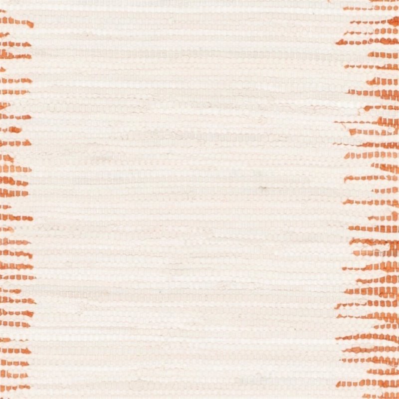 Safavieh Montauk 6' Round Hand Woven Cotton Pile Rug in Orange