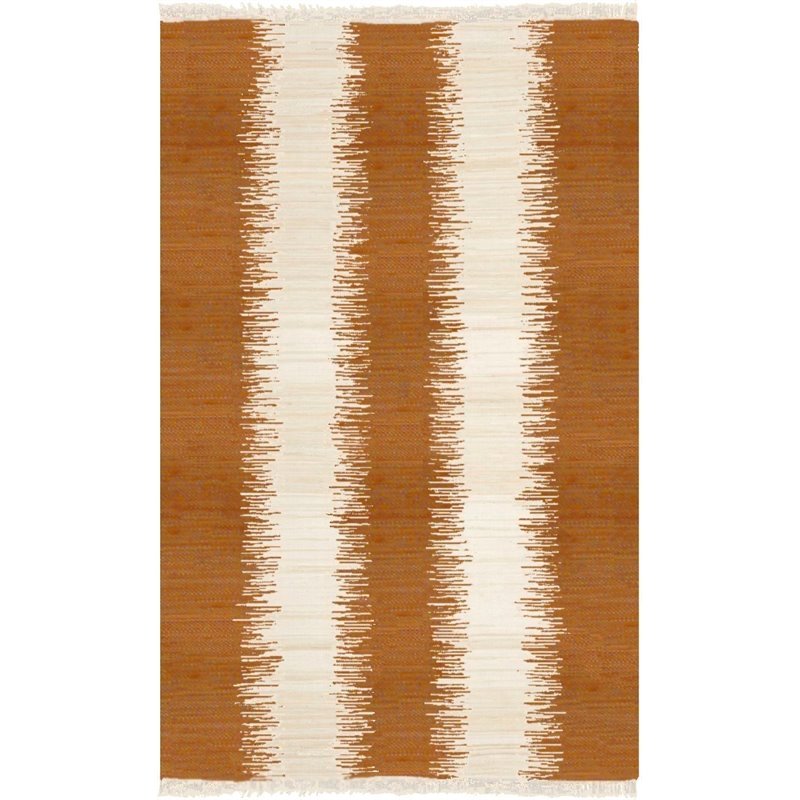 Safavieh Montauk 6' Round Hand Woven Cotton Pile Rug in Orange