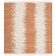 Safavieh Montauk 6' Square Hand Woven Cotton Pile Rug in Orange
