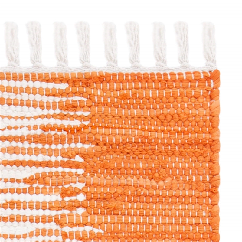 Safavieh Montauk 6' Square Hand Woven Cotton Pile Rug in Orange