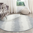 Safavieh Montauk 4' Round Hand Woven Cotton Pile Rug in Gray