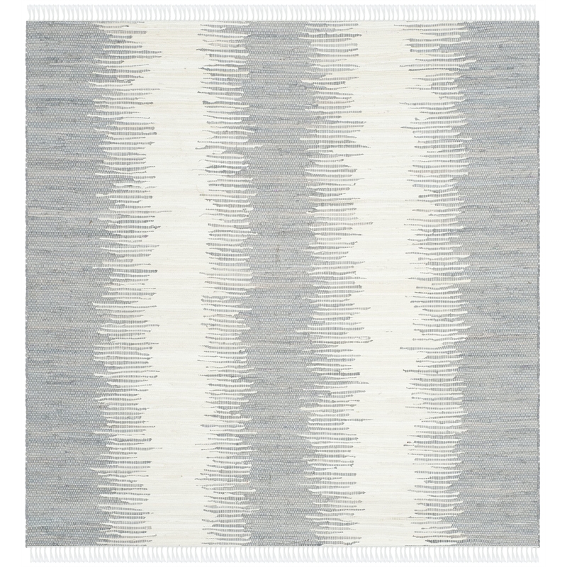 Safavieh Montauk 4' Square Hand Woven Cotton Pile Rug in Gray