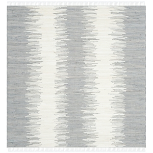 Safavieh Montauk 4' Square Hand Woven Cotton Pile Rug in Gray