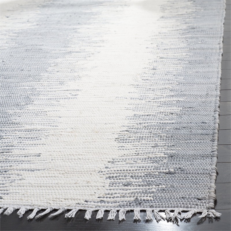 Safavieh Montauk 4' Square Hand Woven Cotton Pile Rug in Gray