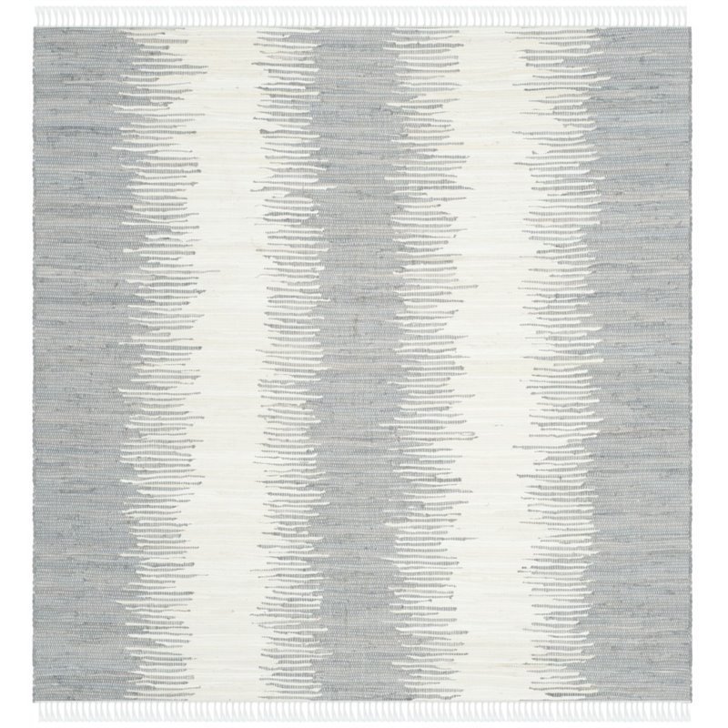 Safavieh Montauk 4' Square Hand Woven Cotton Pile Rug in Gray