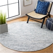 Safavieh Montauk 4' Round Hand Woven Cotton Pile Rug in Silver