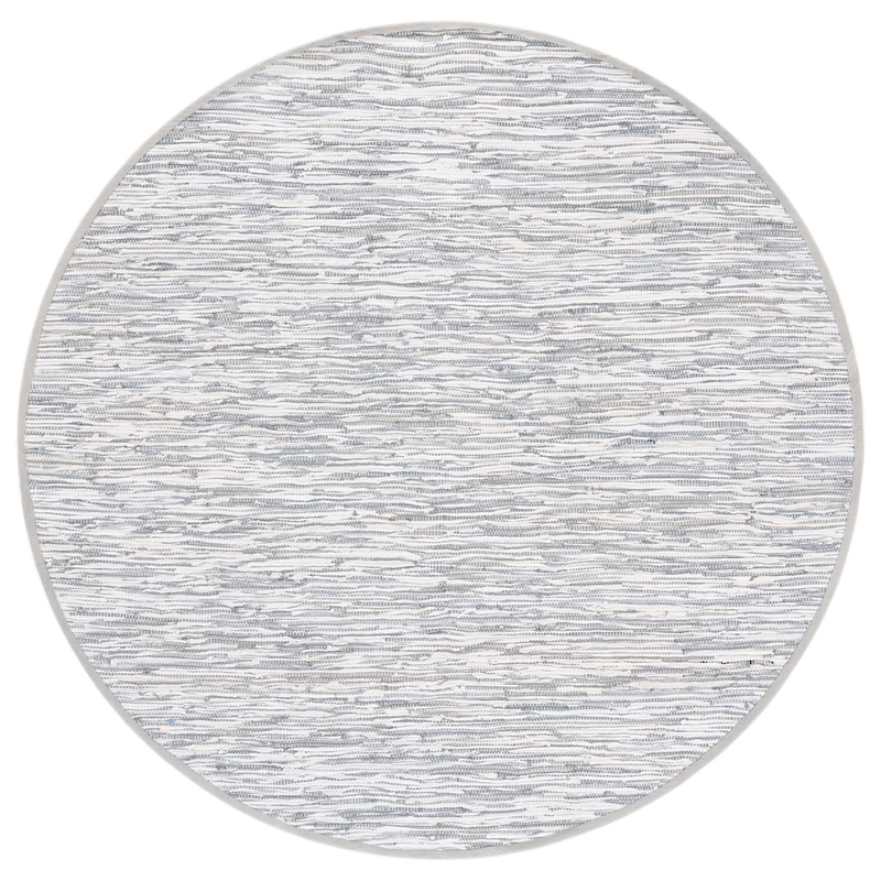 Safavieh Montauk 4' Round Hand Woven Cotton Pile Rug in Silver