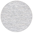Safavieh Montauk 4' Round Hand Woven Cotton Pile Rug in Silver