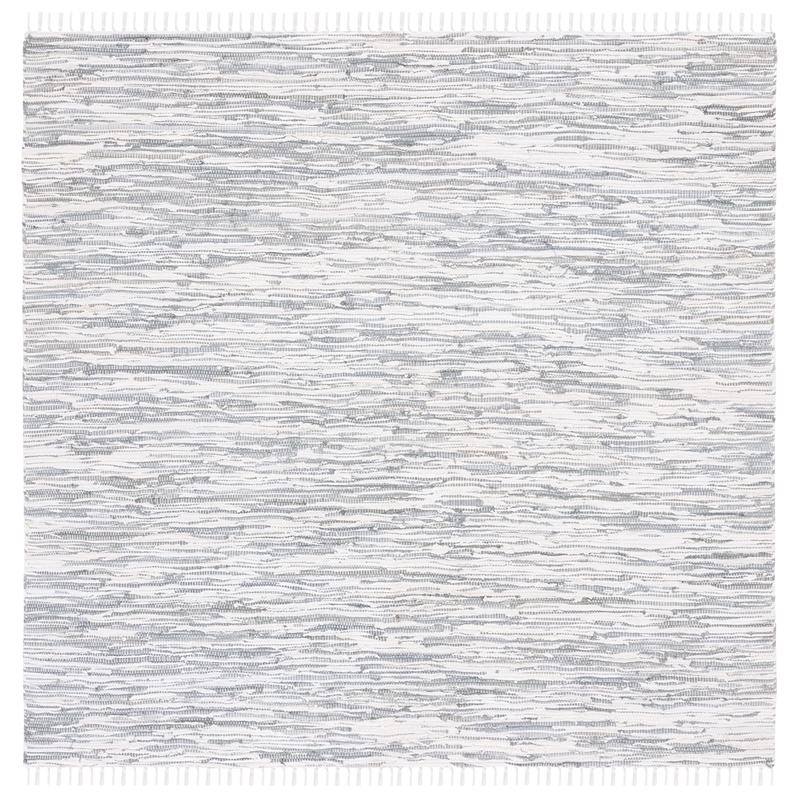 Safavieh Montauk 4' Square Hand Woven Cotton Pile Rug in Silver