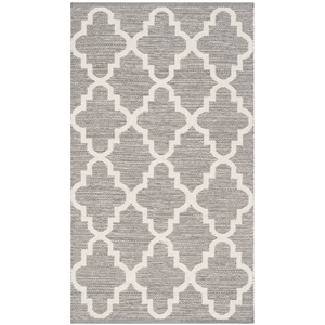 Safavieh Montauk 2'6&quot X 4' Hand Woven Cotton Rug in Gray and Ivory