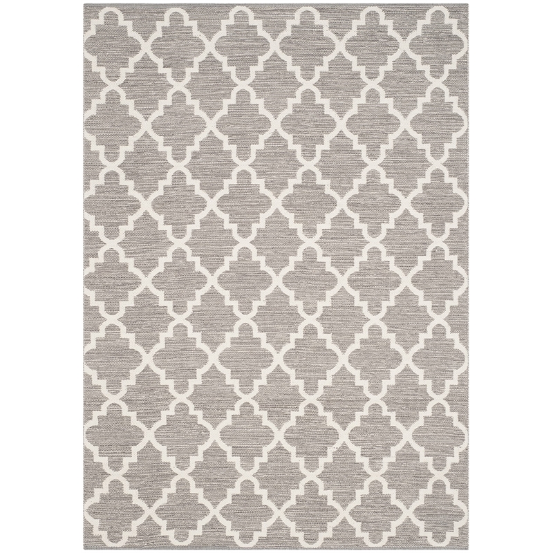 Safavieh Montauk 5' X 7' Hand Woven Cotton Pile Rug in Gray and Ivory
