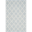 Safavieh Montauk 3' X 5' Hand Woven Cotton Rug in Light Blue and Ivory
