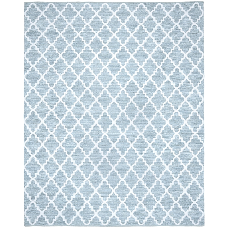 Safavieh Montauk 5' X 7' Hand Woven Cotton Rug in Light Blue and Ivory