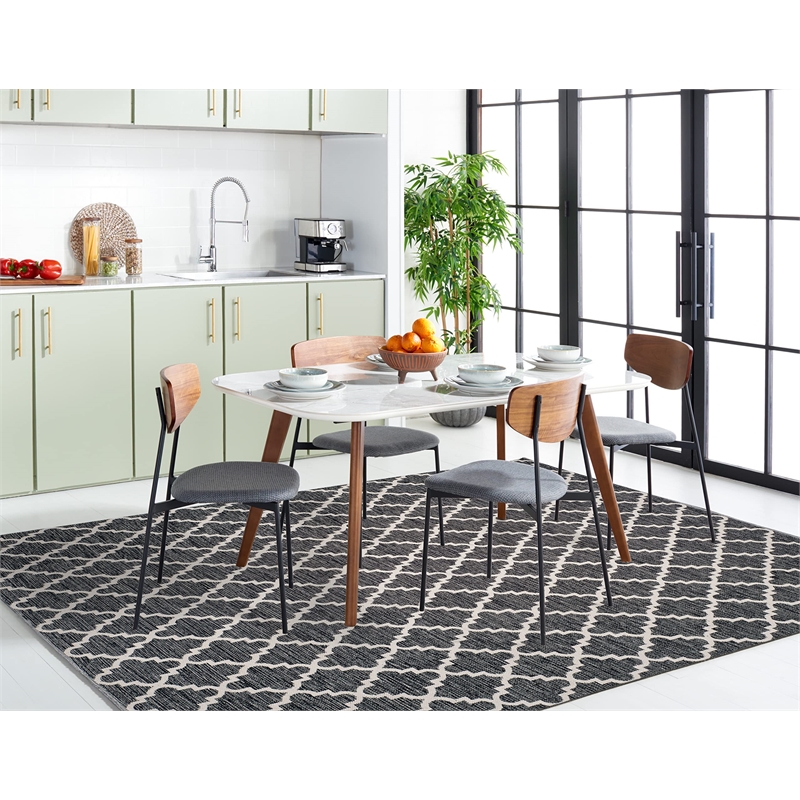 Safavieh Montauk 3' X 5' Hand Woven Cotton Pile Rug in Black and Ivory