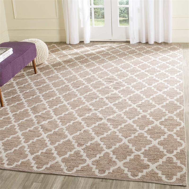 Safavieh Montauk 3' X 5' Hand Woven Cotton Pile Rug in Beige and Ivory