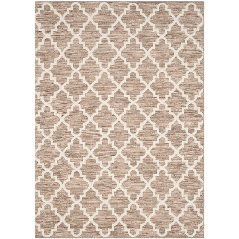 Safavieh Montauk 5' X 7' Hand Woven Cotton Pile Rug in Beige and Ivory