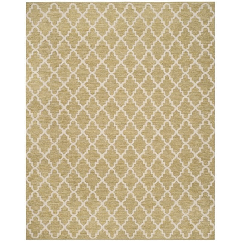 Safavieh Montauk 5' X 7' Hand Woven Cotton Pile Rug in Green and Ivory