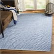 Safavieh Montauk 5' X 8' Hand Woven Cotton Pile Rug in Blue and Ivory