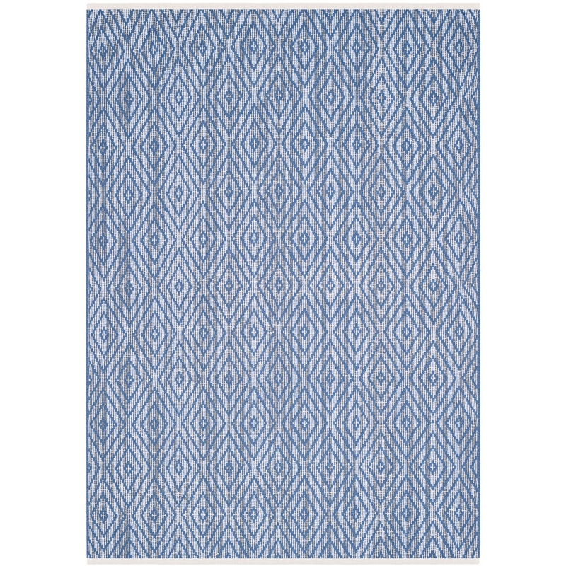 Safavieh Montauk 5' X 8' Hand Woven Cotton Pile Rug in Blue and Ivory