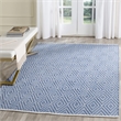 Safavieh Montauk 5' X 7' Hand Woven Cotton Pile Rug in Blue and Ivory