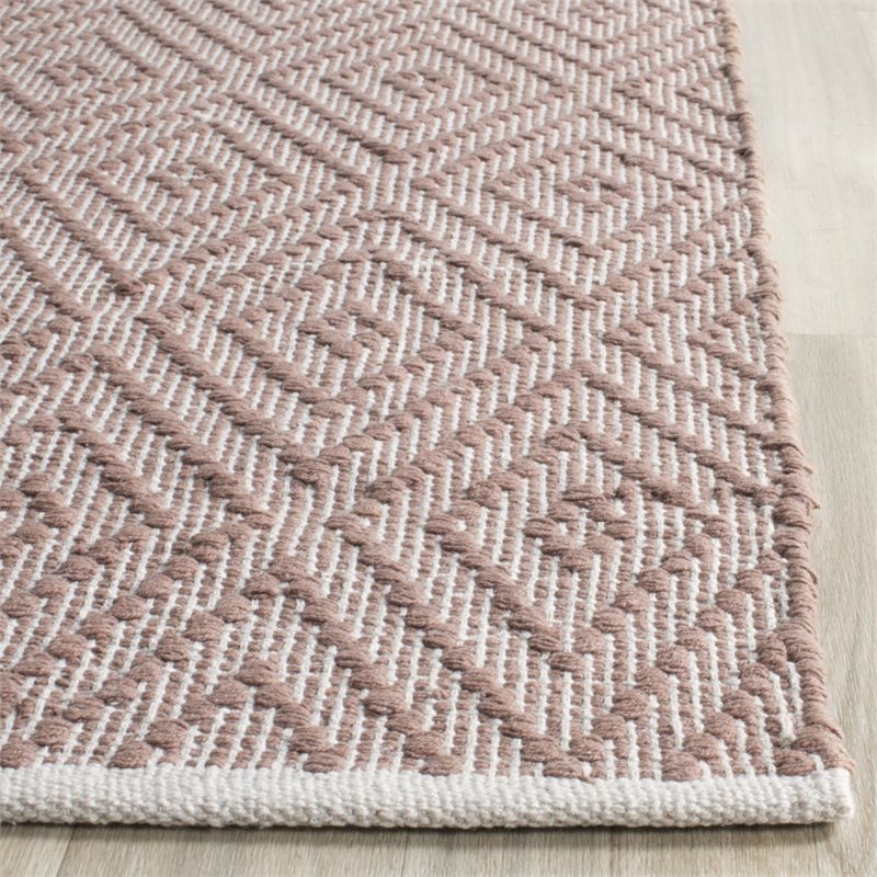 Safavieh Montauk 3' X 5' Hand Woven Cotton Pile Rug in Beige and Ivory