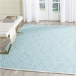 Safavieh Montauk 5' X 8' Hand Woven Cotton Rug in Turquoise and Ivory