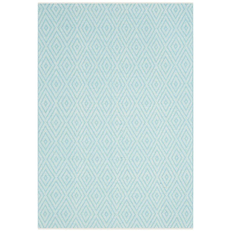 Safavieh Montauk 5' X 8' Hand Woven Cotton Rug in Turquoise and Ivory