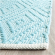 Safavieh Montauk 5' X 8' Hand Woven Cotton Rug in Turquoise and Ivory