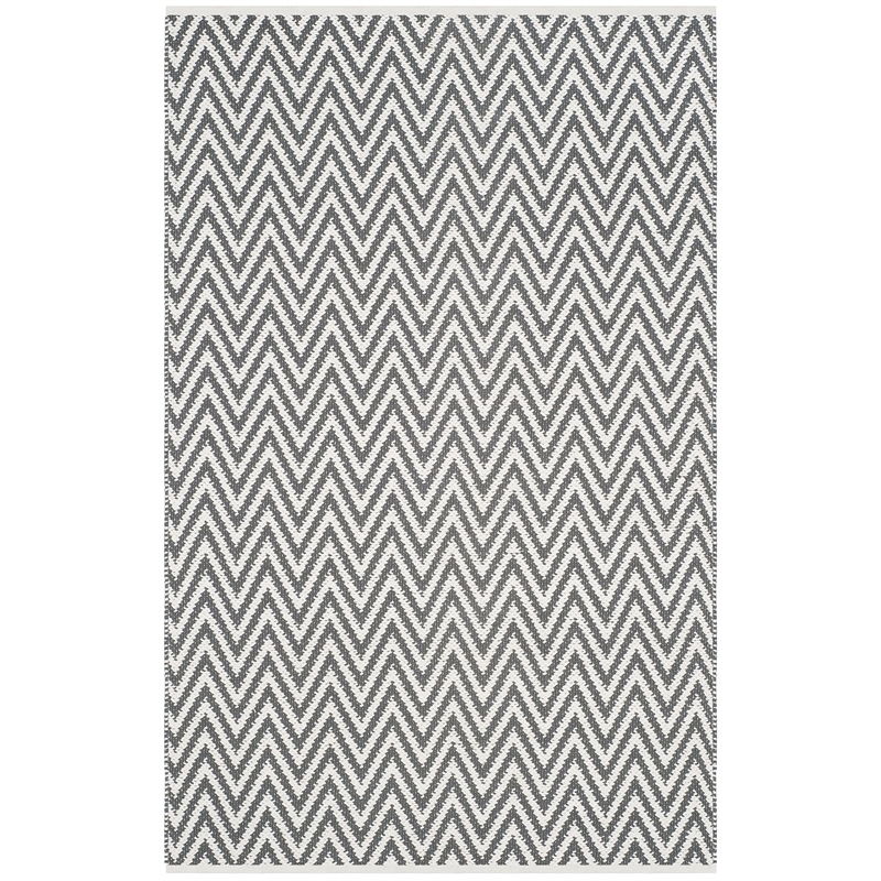 Safavieh Montauk 3' X 5' Hand Woven Cotton Pile Rug in Gray and Ivory