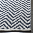 Safavieh Montauk 5' X 8' Hand Woven Cotton Pile Rug in Navy and Ivory