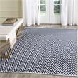 Safavieh Montauk 5' X 7' Hand Woven Cotton Pile Rug in Navy and Ivory