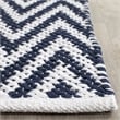 Safavieh Montauk 5' X 7' Hand Woven Cotton Pile Rug in Navy and Ivory