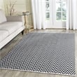 Safavieh Montauk 5' X 7' Hand Woven Cotton Pile Rug in Black and Ivory
