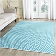 Safavieh Montauk 5' X 7' Hand Woven Cotton Rug in Turquoise and Ivory