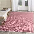 Safavieh Montauk 5' X 7' Hand Woven Cotton Pile Rug in Red and Ivory