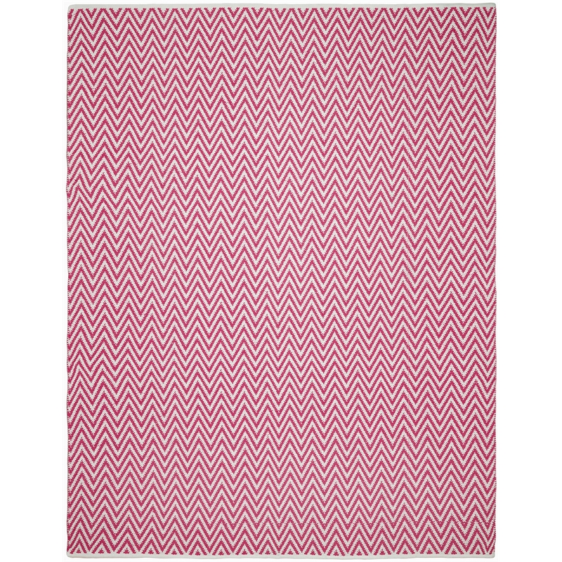 Safavieh Montauk 5' X 7' Hand Woven Cotton Pile Rug in Red and Ivory