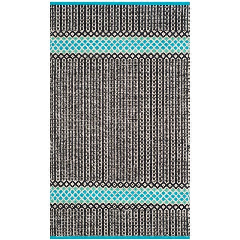 Safavieh Montauk 4' X 6' Hand Woven Cotton Pile Rug in Turquoise